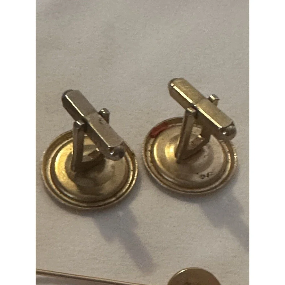 Vintage SWANK Cuban Link Cufflinks Lot Destino Mid Century Gold Silver + Tie